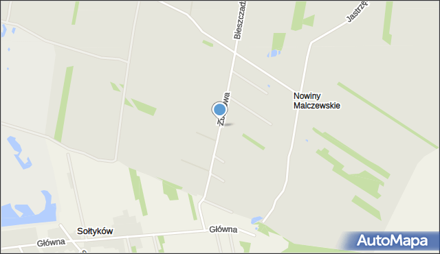 Radom, Zbożowa, mapa Radomia