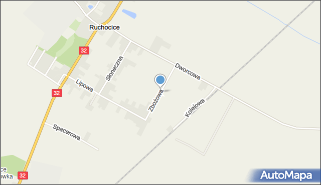 Ruchocice, Zbożowa, mapa Ruchocice