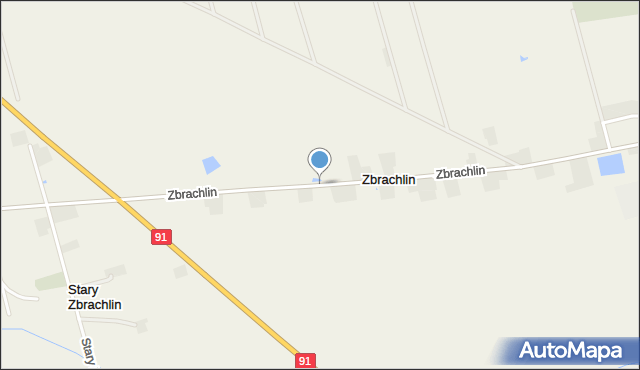 Zbrachlin gmina Waganiec, Zbrachlin, mapa Zbrachlin gmina Waganiec