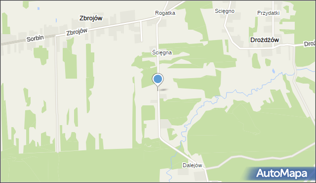 Zbrojów gmina Bliżyn, Zbrojów, mapa Zbrojów gmina Bliżyn