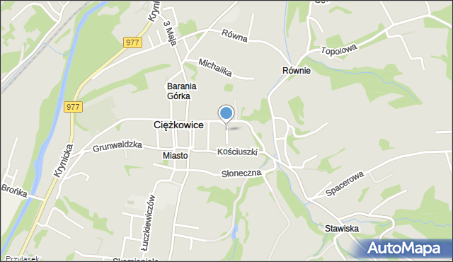 Ciężkowice powiat tarnowski, Zdrowa, mapa Ciężkowice powiat tarnowski