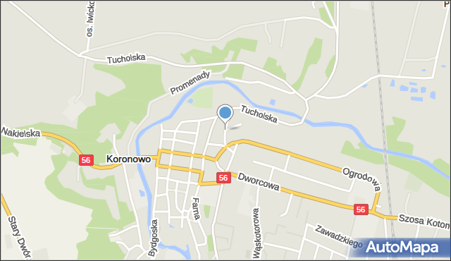 Koronowo powiat bydgoski, Zdrojowa, mapa Koronowo powiat bydgoski