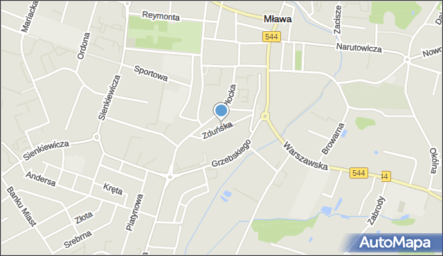 Mława, Zduńska, mapa Mława