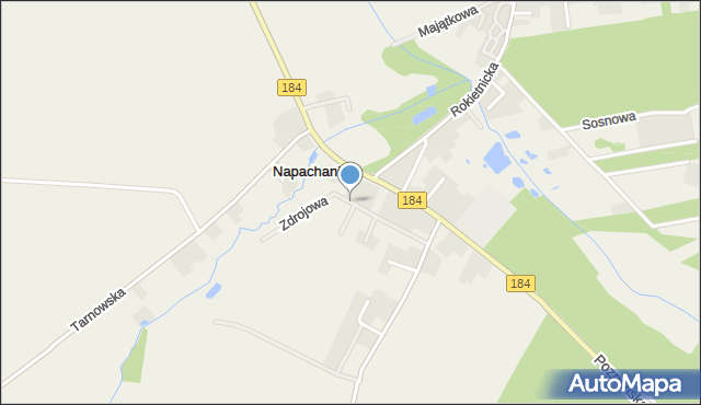 Napachanie, Zdrojowa, mapa Napachanie