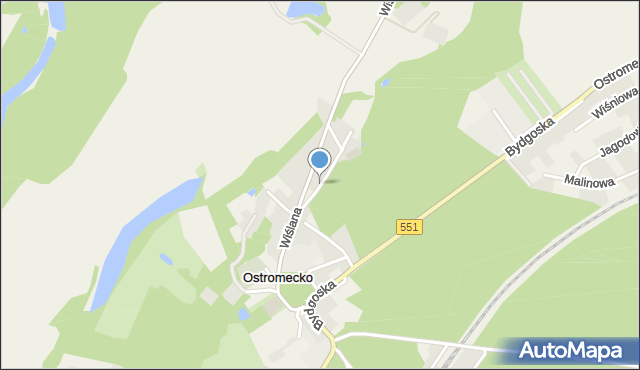 Ostromecko, Zdrojowa, mapa Ostromecko