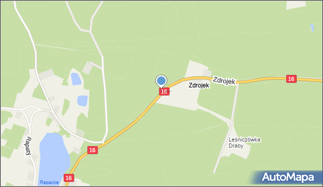 Rapaty gmina Gietrzwałd, Zdrojek, mapa Rapaty gmina Gietrzwałd