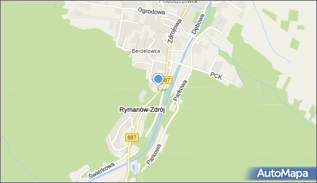 Rymanów-Zdrój, Zdrojowa, mapa Rymanów-Zdrój