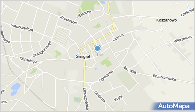 Śmigiel, Zdrojowa, mapa Śmigiel