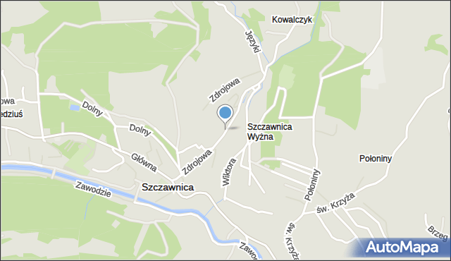 Szczawnica, Zdrojowa, mapa Szczawnica