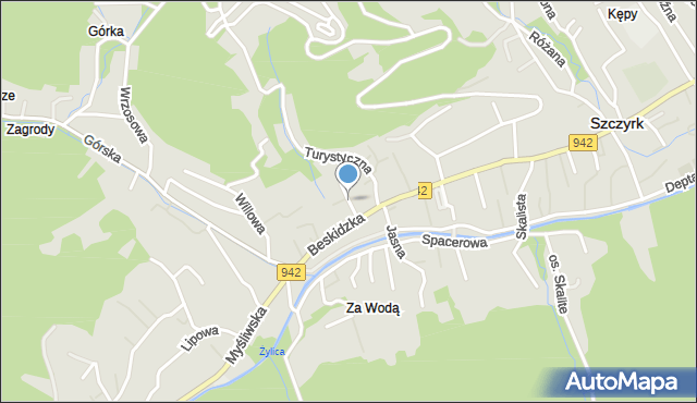 Szczyrk, Zdrowia, mapa Szczyrk