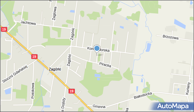 Białystok, Żeglarska, mapa Białegostoku