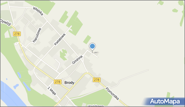 Brody gmina Sulechów, Zenitczyków, mapa Brody gmina Sulechów