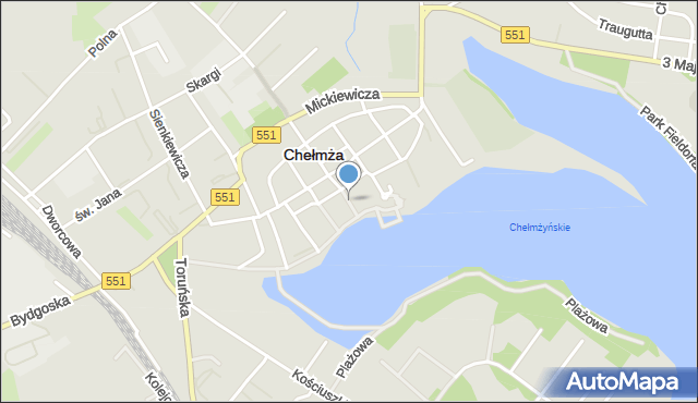 Chełmża, Żeglarska, mapa Chełmża
