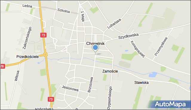 Chmielnik powiat kielecki, Żeromskiego Stefana, mapa Chmielnik powiat kielecki