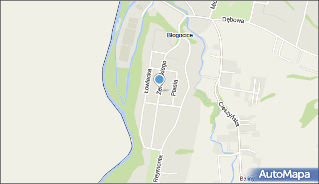 Cieszyn, Żeromskiego Stefana, mapa Cieszyna