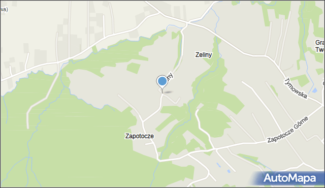 Czchów, Zeliny, mapa Czchów