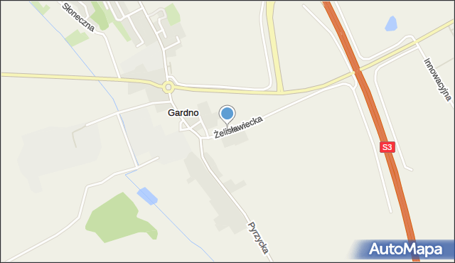 Gardno gmina Gryfino, Żelisławiecka, mapa Gardno gmina Gryfino