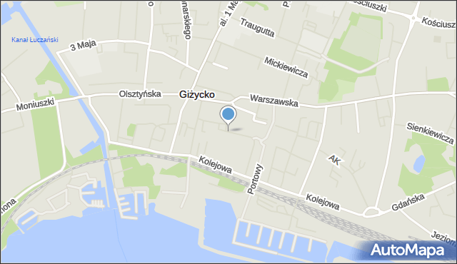 Giżycko, Żeglarska, mapa Giżycko