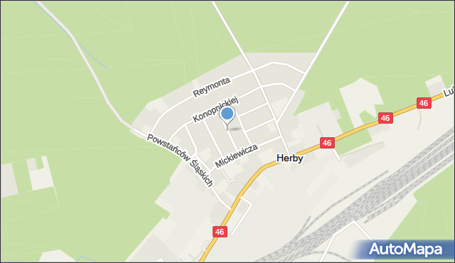 Herby, Żeromskiego Stefana, mapa Herby
