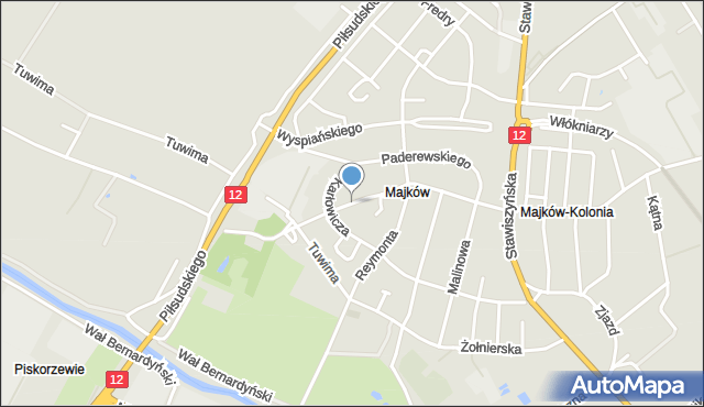 Kalisz, Żeromskiego Stefana, mapa Kalisza