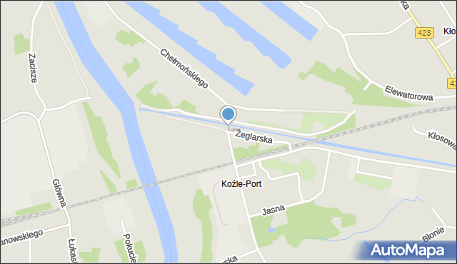 Kędzierzyn-Koźle, Żeglarska, mapa Kędzierzyna-Koźle