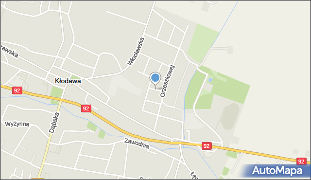 Kłodawa powiat kolski, Żeromskiego Stefana, mapa Kłodawa powiat kolski