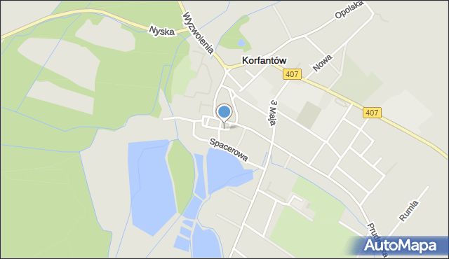 Korfantów, Żeromskiego Stefana, mapa Korfantów