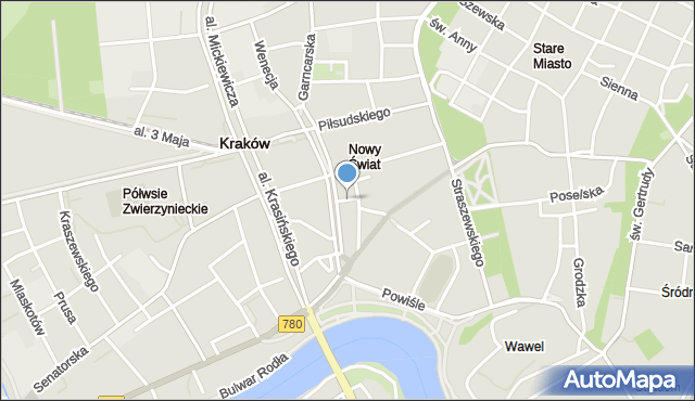 Kraków, Zegadłowicza Emila, mapa Krakowa