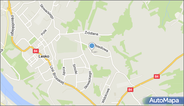 Lesko, Żeromskiego Stefana, mapa Lesko