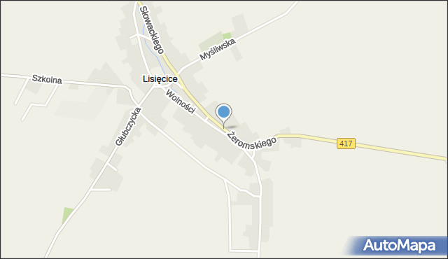 Lisięcice, Żeromskiego Stefana, mapa Lisięcice