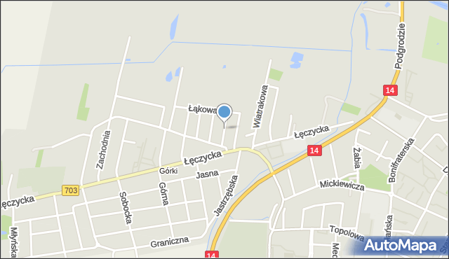 Łowicz, Żeromskiego Stefana, mapa Łowicza