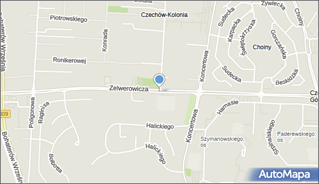 Lublin, Zelwerowicza Aleksandra, mapa Lublina