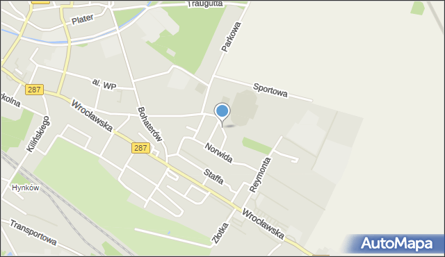 Lubsko, Żeromskiego Stefana, mapa Lubsko