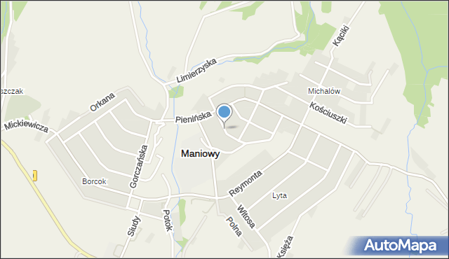 Maniowy, Żeromskiego Stefana, mapa Maniowy