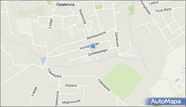 Opalenica powiat nowotomyski, Żeromskiego Stefana, mapa Opalenica powiat nowotomyski
