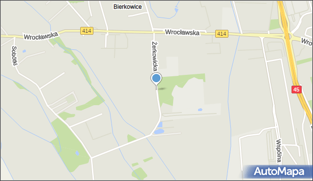 Opole, Żerkowicka, mapa Opola