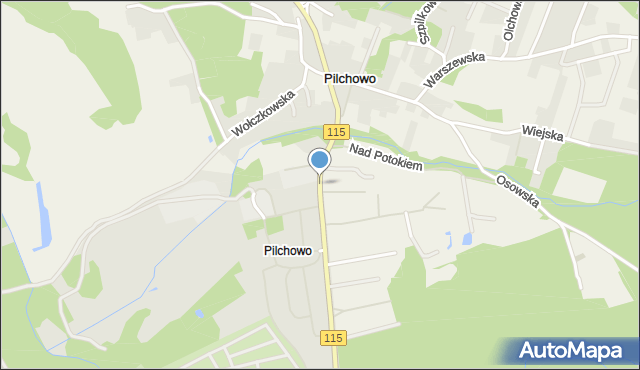 Pilchowo, Zegadłowicza Emila, mapa Pilchowo