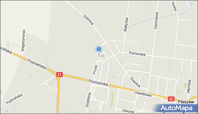 Pleszew, Żeromskiego Stefana, mapa Pleszew