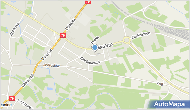 Połaniec powiat staszowski, Żeromskiego Stefana, mapa Połaniec powiat staszowski