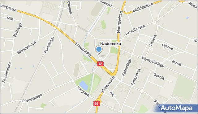 Radomsko, Żeromskiego Stefana, mapa Radomsko