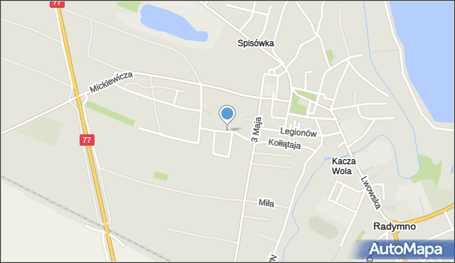 Radymno, Żeromskiego Stefana, mapa Radymno