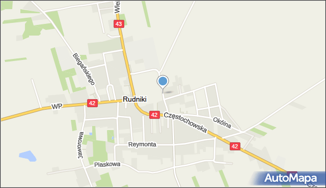 Rudniki powiat oleski, Żeromskiego Stefana, mapa Rudniki powiat oleski