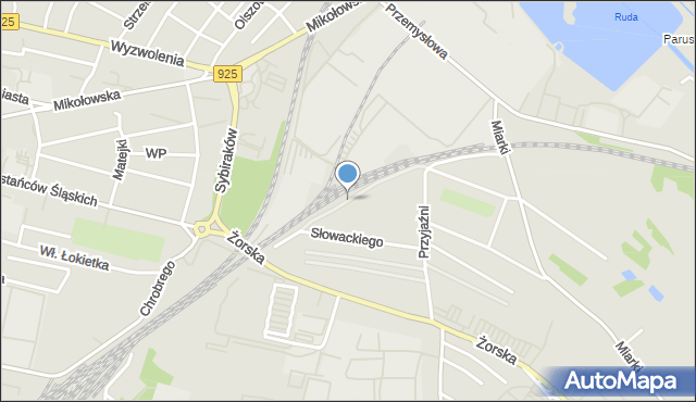 Rybnik, Żelazna, mapa Rybnika