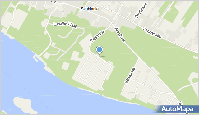 Skubianka, Żeglarska, mapa Skubianka