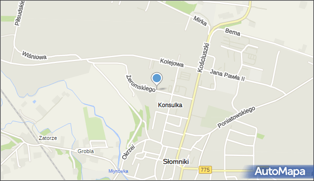 Słomniki, Żeromskiego Stefana, mapa Słomniki