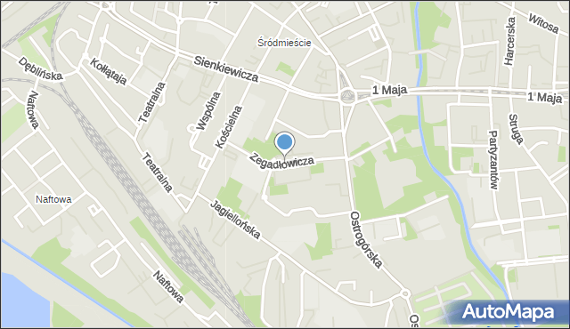 Sosnowiec, Zegadłowicza Emila, mapa Sosnowca