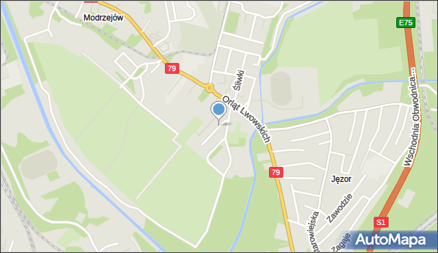 Sosnowiec, Żeglarska, mapa Sosnowca