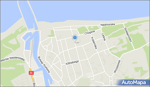 Ustka, Żeromskiego Stefana, mapa Ustka