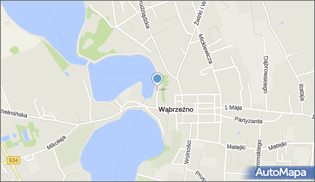 Wąbrzeźno, Żeglarska, mapa Wąbrzeźno