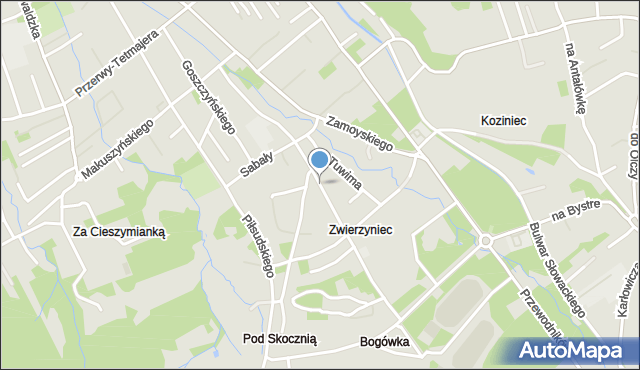 Zakopane, Żeromskiego Stefana, mapa Zakopanego